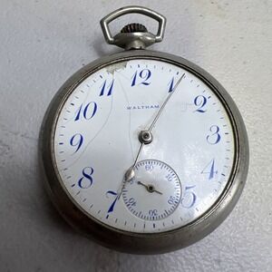 Antique 1905 WALTHAM Model 1899 16S 7J Pocket Watch Silveroid *Parts*